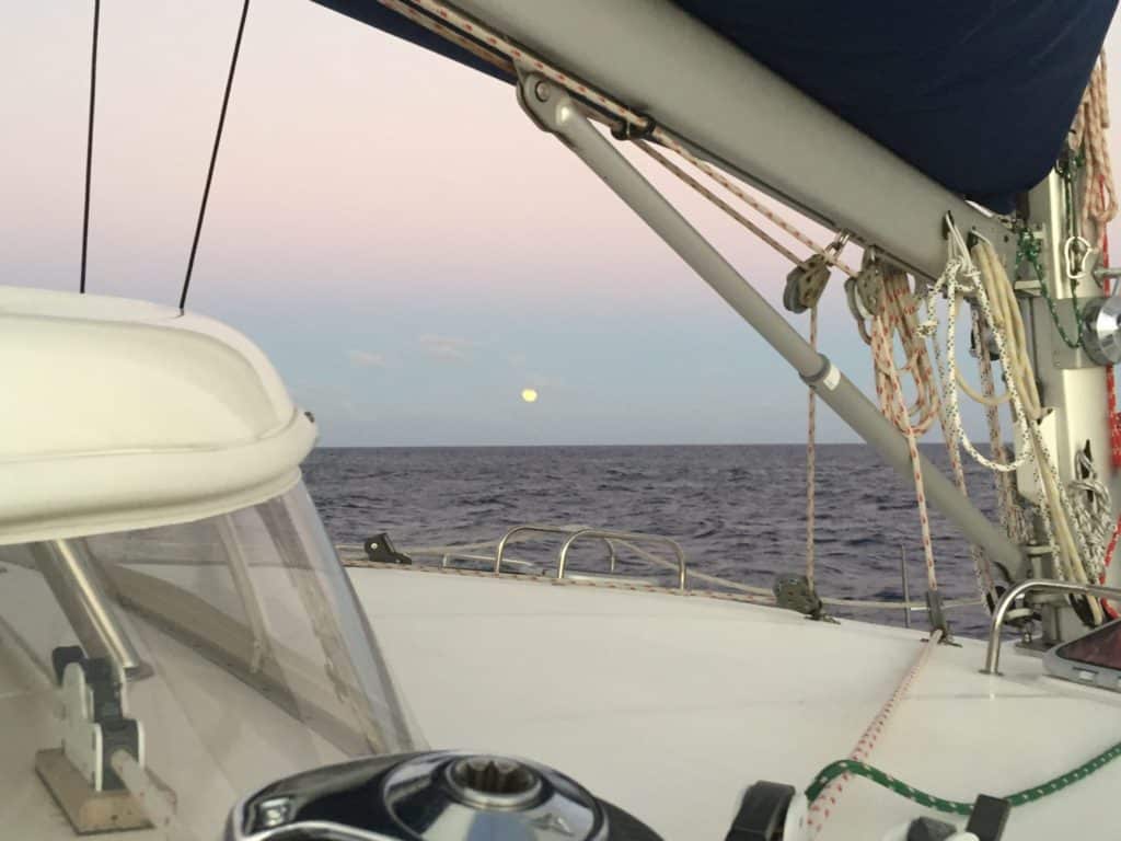 Full Moon Rising in the Bahamas-Sailing