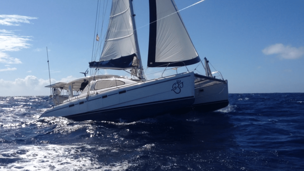 Catamaran Sailboat Sailing in Charleston