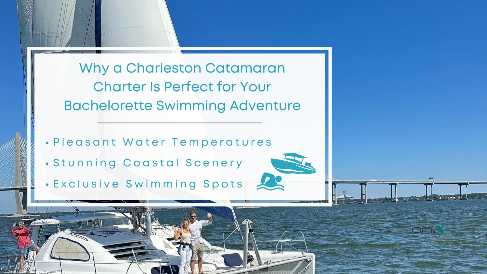 nfographic image of why a Charleston catamaran charter is perfect for your bachelorette swimming adventure