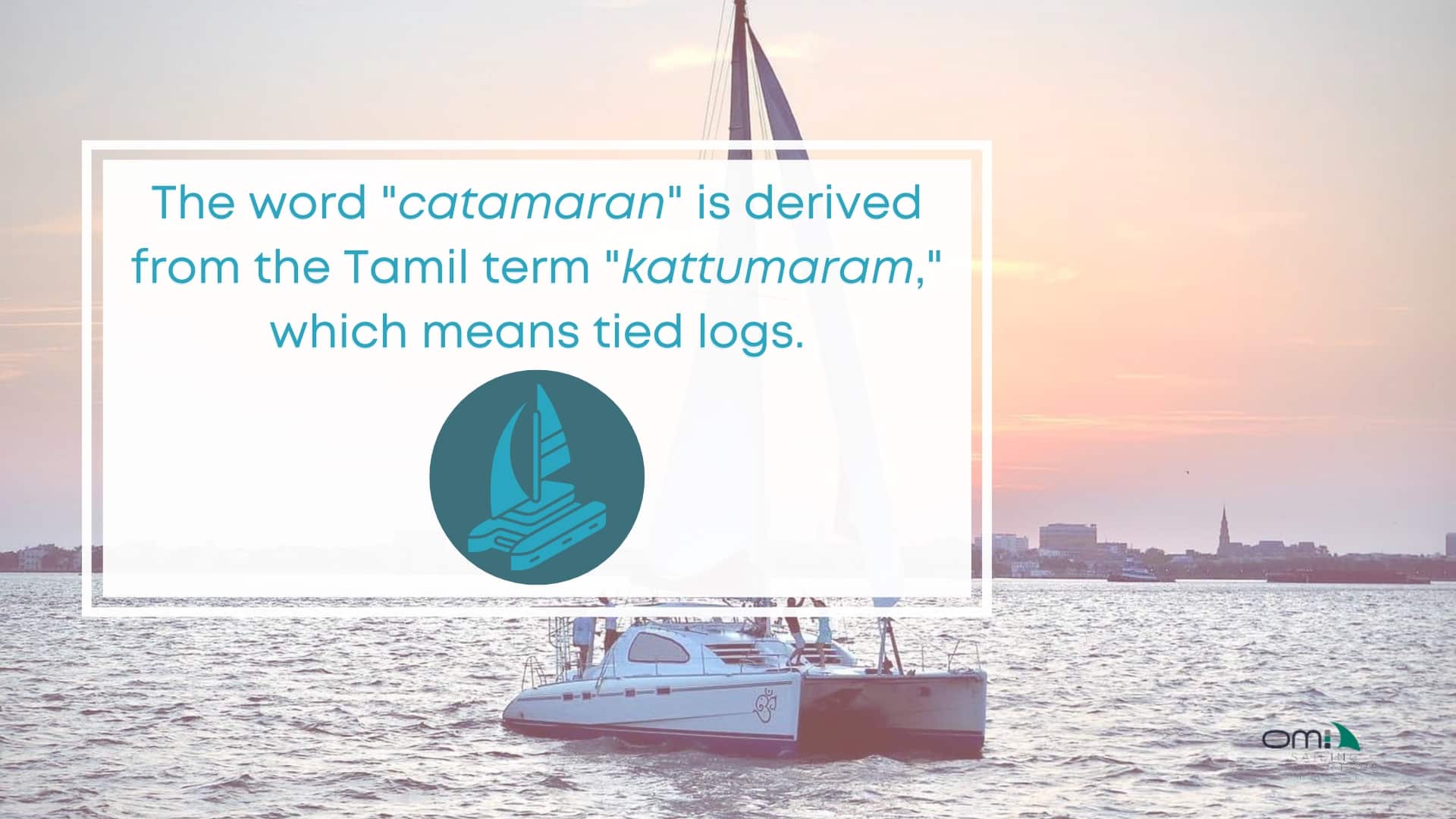 Infographic image of the origin of catamaran