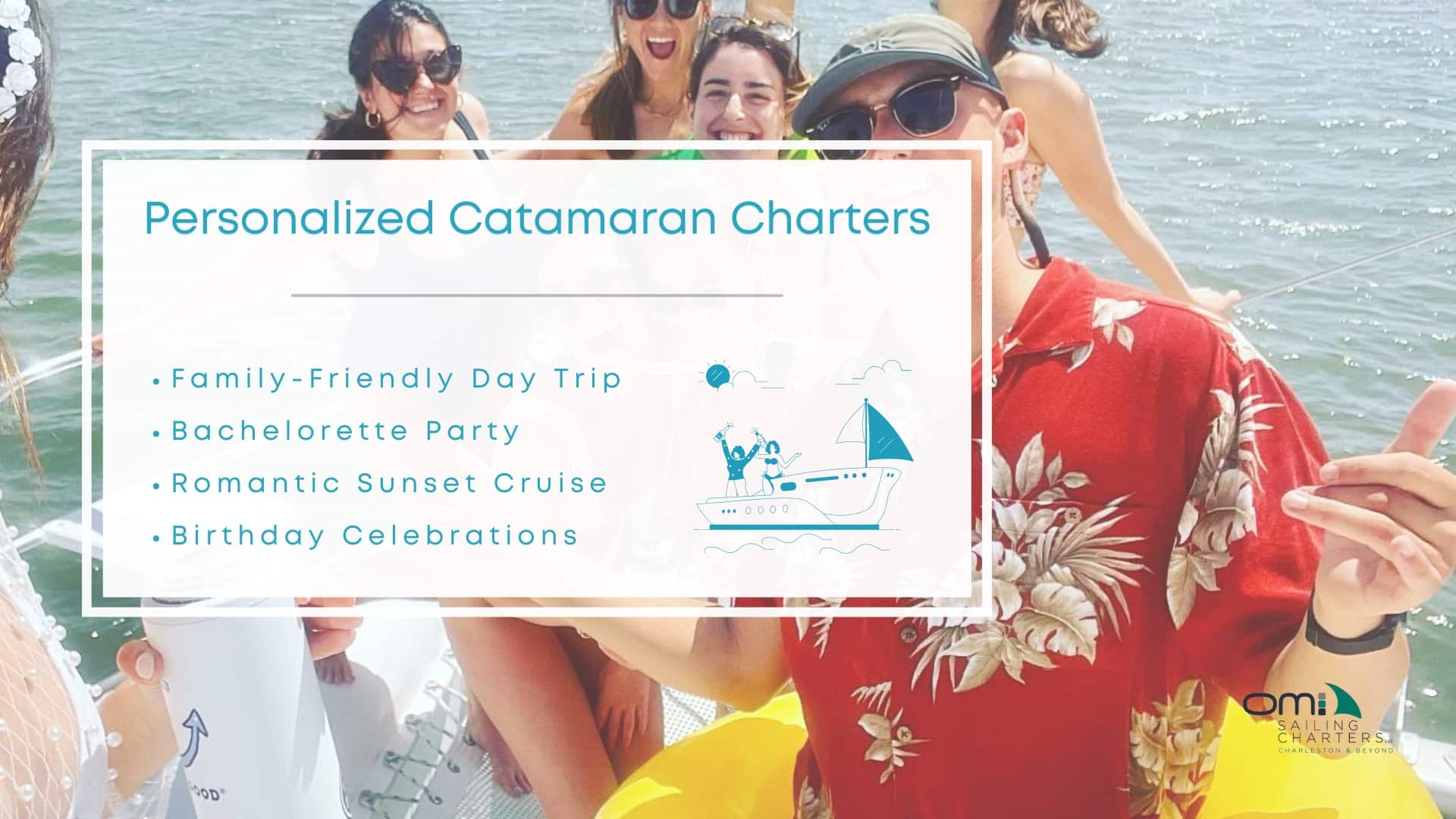 Infographic image of personalized catamaran charters