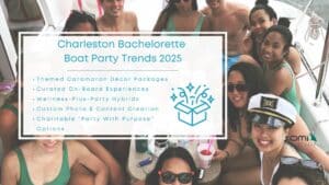 Infographic image of Charleston bachelorette boat party trends 2025