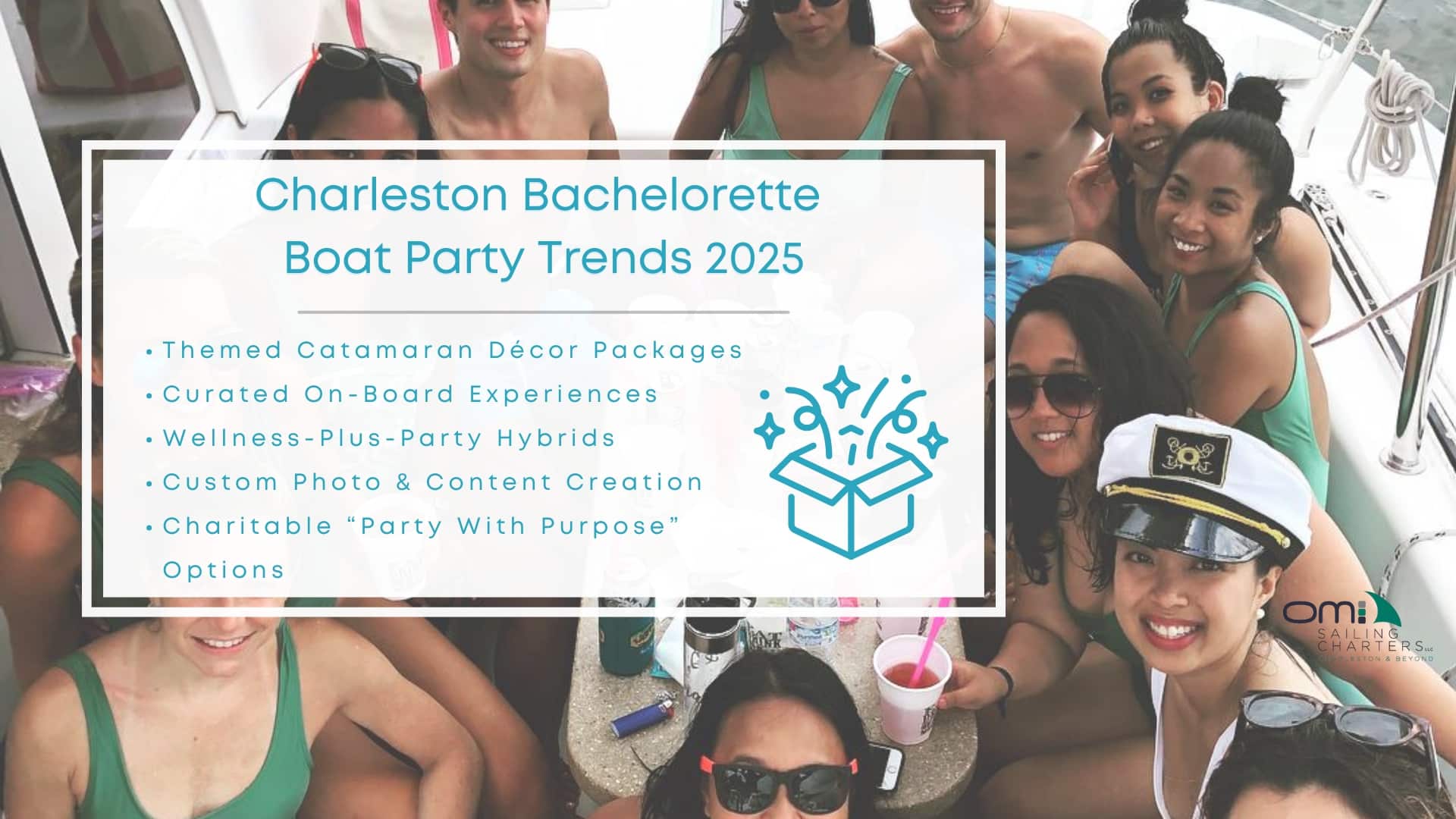 Infographic image of Charleston bachelorette boat party trends 2025