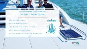 Infographic image of what makes catamaran charter a better option