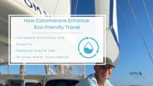 Infographic image of how catamarans enhance eco-friendly travel