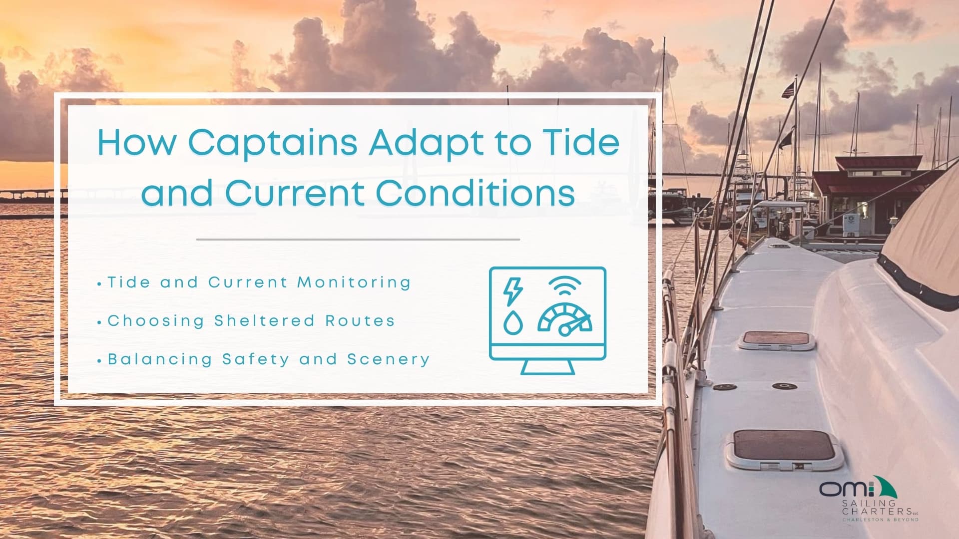 Infographic image of how captains adapt to tide and current conditions