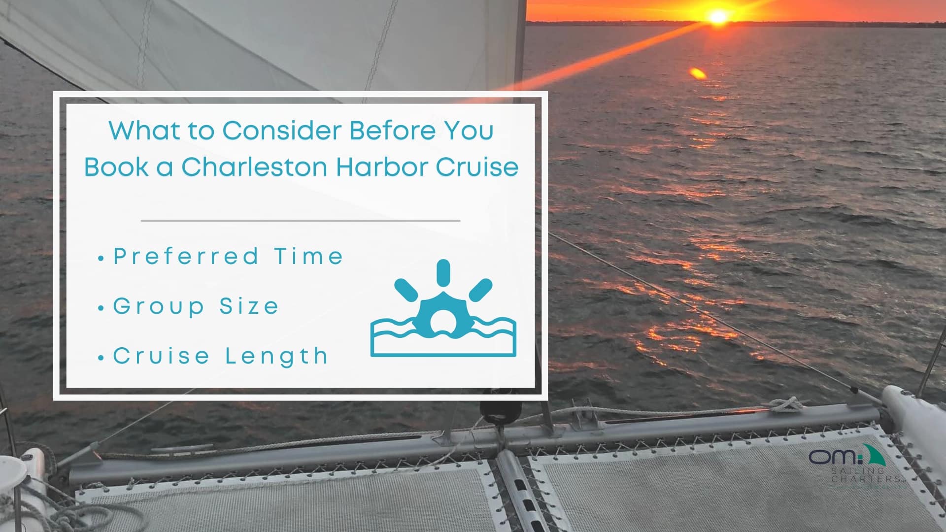 Infographic image of what to consider before you book a Charleston harbor cruise