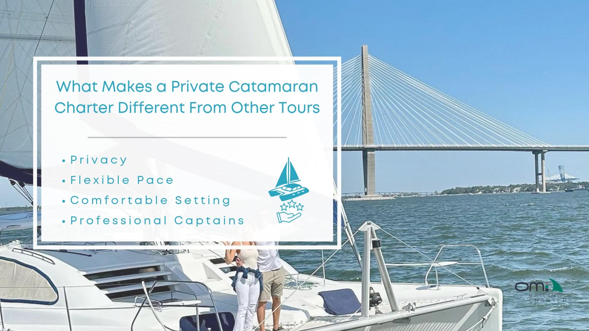 Infographic image of what makes a private catamaran charter different from other tours